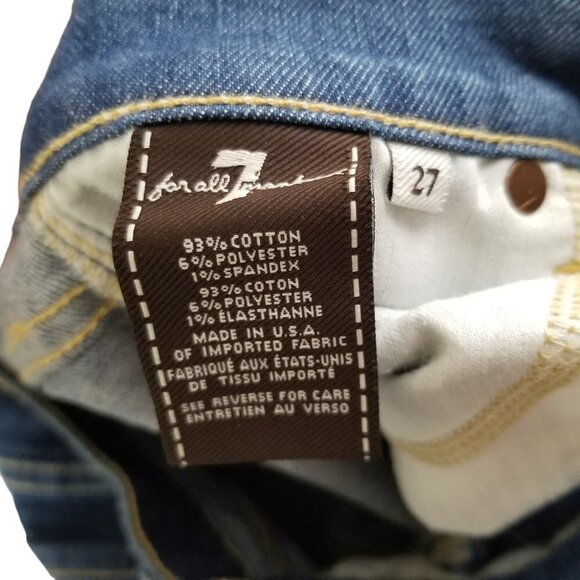 7 for All Mankind 27 Modern straight‎ Jeans Western Contrast stitching Midrise - Picture 6 of 12